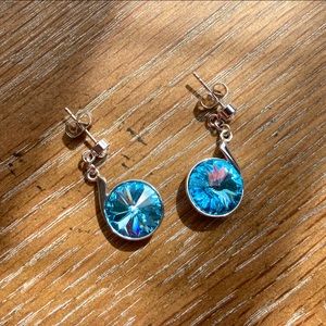 Swarovski crystal earrings baby blue